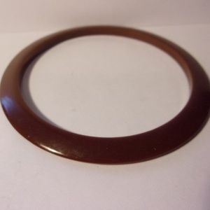 Vintage Brown Bakelite Space Bangle Bracelet